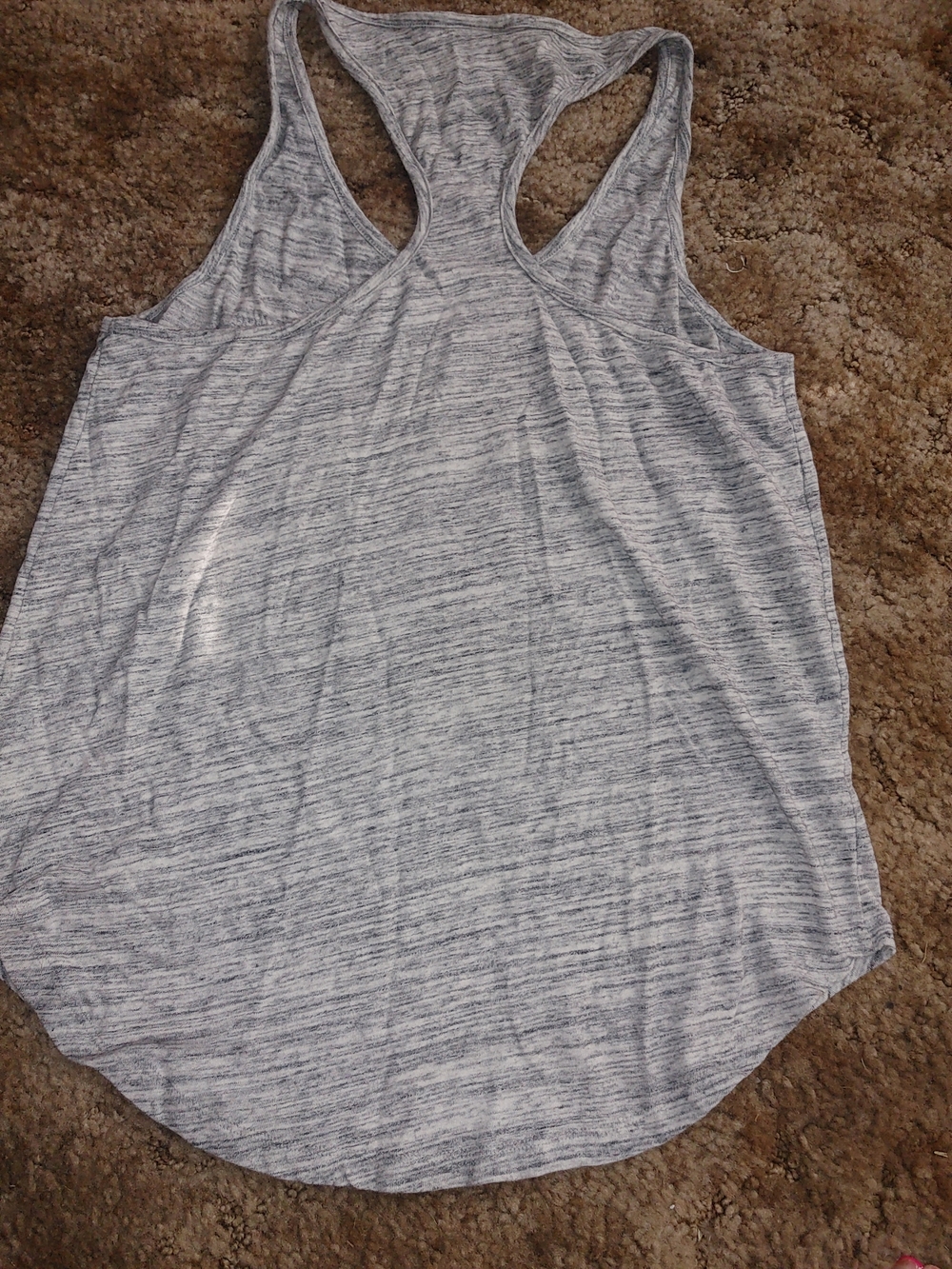 PINK Victoria's Secret Gray Racerback Tank with Sequin 'LOVE PINK' - Picture 2 of 3